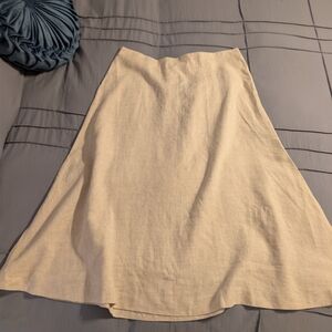 NWT The Drop 100% Linen Midi A-line Skirt Natural Size XL
